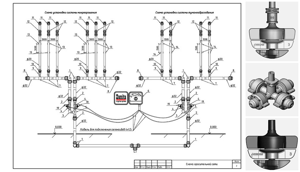 Спринклеры для туманообразования и микрополива закрытого грунта